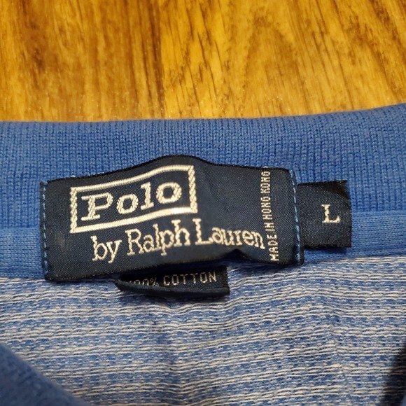 Vintage Polo Ralph Lauren Shirt Men Large Blue Houndstooth Polo Casual‎ Preppy - Picture 5 of 8